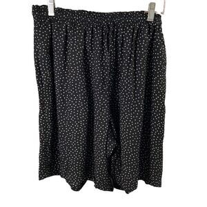 Elisabeth by Liz Claiborne Womens Split  Shorts Black White Elastic Waist SZ 16